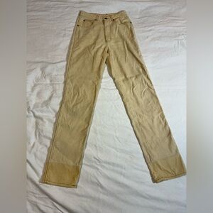 Vintage Sasson High Waist‎ Corduroy Pants W26 L31.5 Straight Leg Cream Size 9